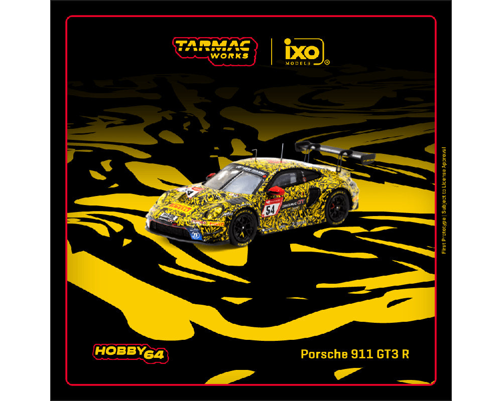 Tarmac Works 1:64 Porsche 911 GT3 R Nürburgring 24h 2023 – Yellow – Hobby64 - House of Cars Virginia