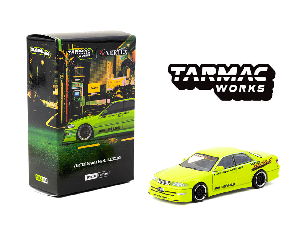 Tarmac Works 1:64 Global VERTEX Toyota Mark II JZX100 Special Edition – Green - House of Cars Virginia