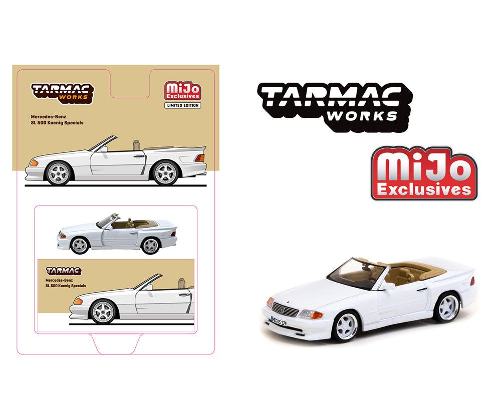 Tarmac Works 1:64 Mercedes-Benz SL 500 Koenig Specials – White – MiJo Exclusives