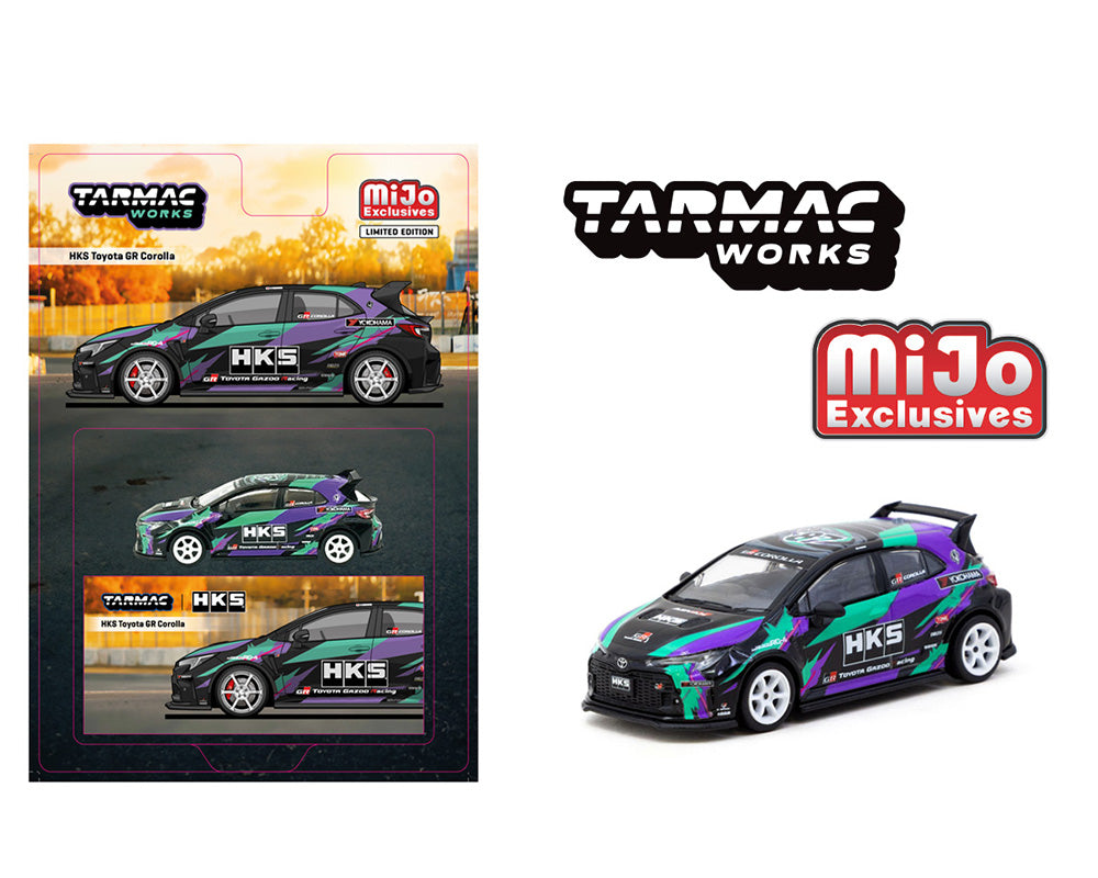 Tarmac Works 1:64 HKS Toyota GR Corolla – Blue MiJo Exclusives - House of Cars Virginia