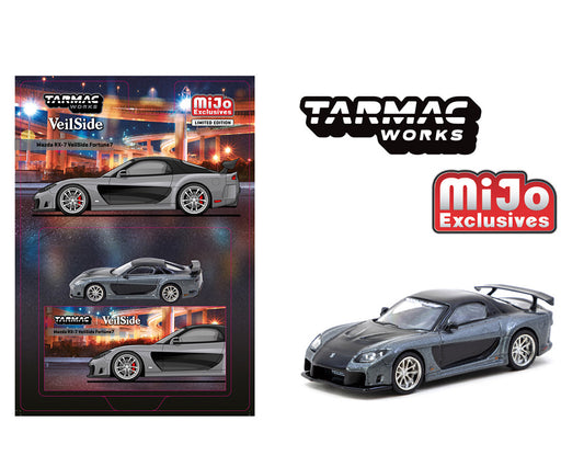 Tarmac Works 1:64 Mazda RX-7 VeilSide Fortune7- Grey metallic / Black – MiJo Exclusives