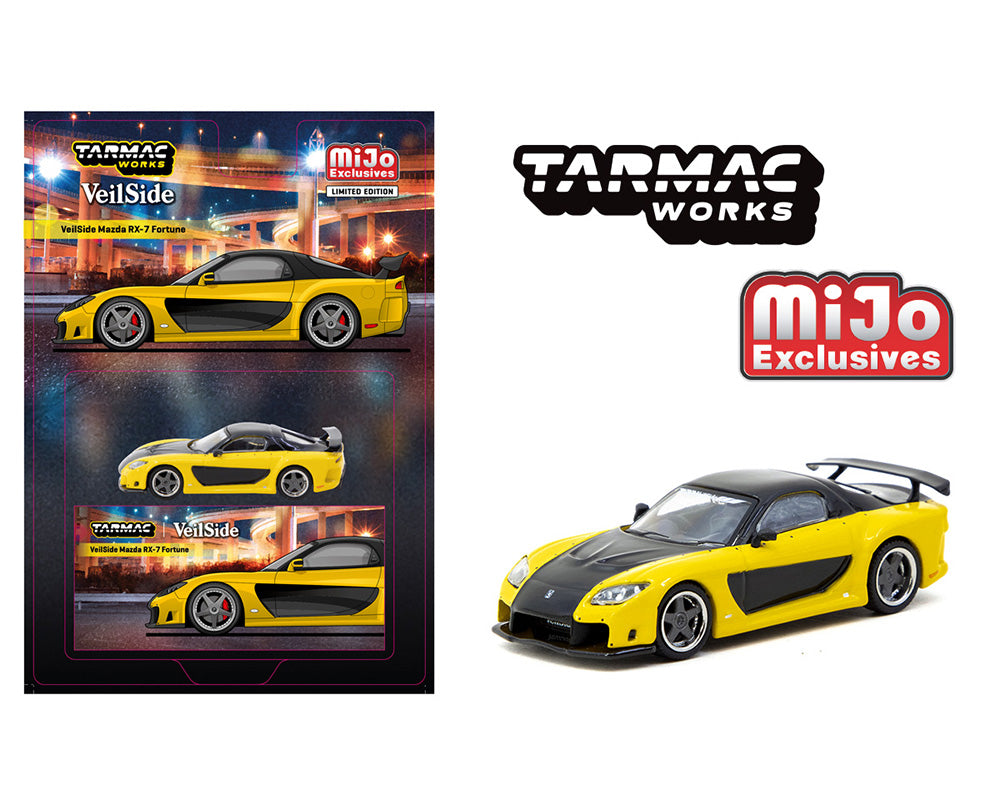 Tarmac Works 1:64 Mazda RX-7 VeilSide Fortune7- Yellow – Global64 - House of Cars Virginia