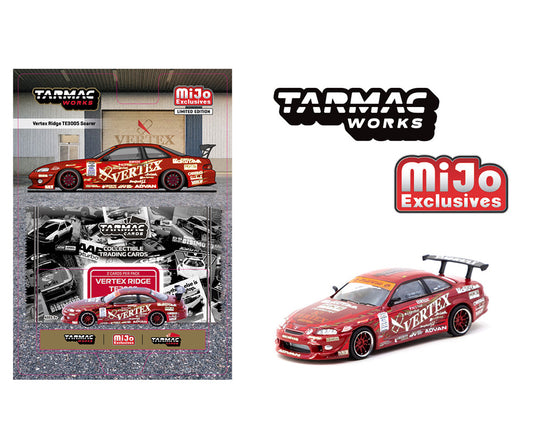 Tarmac Works 1:64 Vertex Ridge TE3005 Soarer with Trading Card – Red – Global64 – MiJo Exclusives