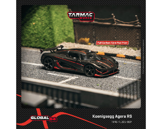 Tarmac Works 1:64 Koenigsegg Agera RS – Black Carbon Fiber – Global64 - House of Cars Virginia