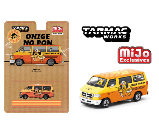 Tarmac Works 1:64 Dodge Van Ohige No PON Special Limited Edition 2,544 Pcs – Orange / Yellow – MiJo Exclusives - House of Cars Virginia