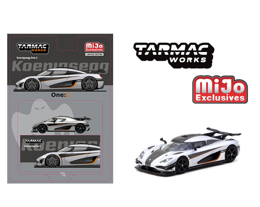 Tarmac Works 1:64 Koenigsegg One:1 – Silver – MiJo Exclusives – Global64