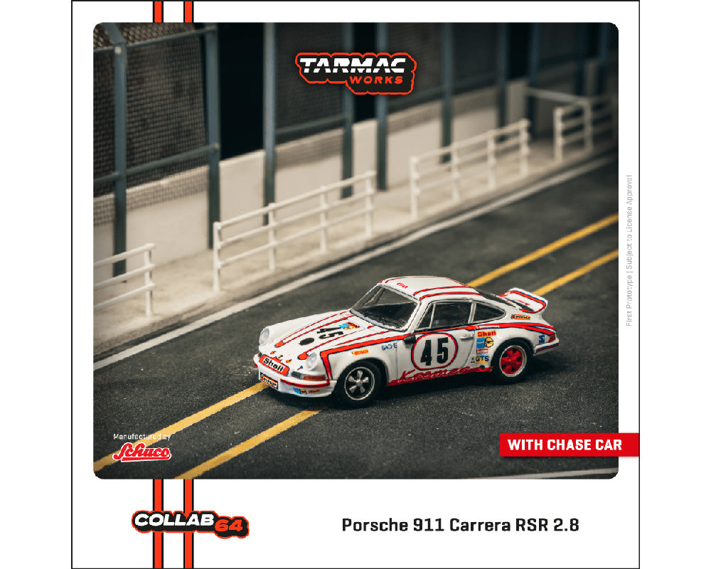Tarmac Works 1:64 Porsche 911 Carrera RSR 2.8 24h Le Mans 1973 #45 Winner – Collab64