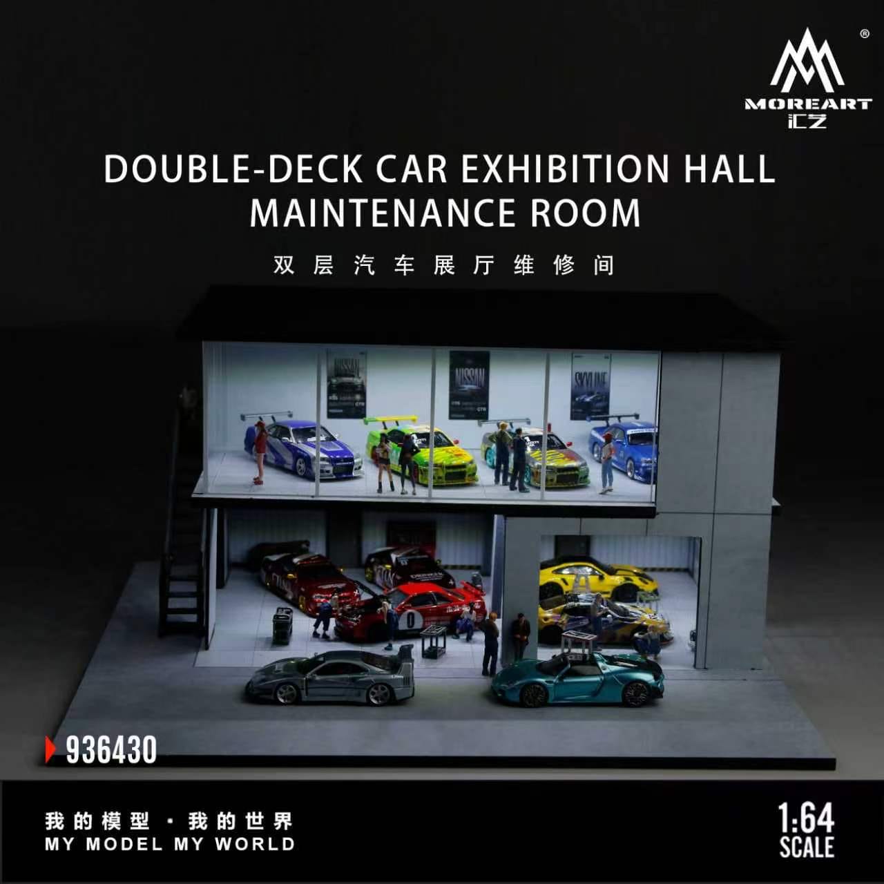 Preorder MoreArt1:64  DOUBLE-DECK CAR EXHIBITION HALL MAINTENANCE ROOM