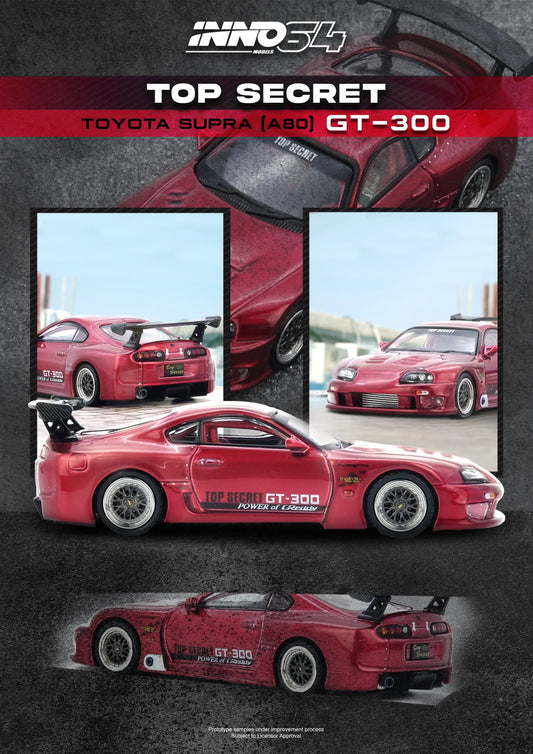 INNO64 1/64 TOYOTA SUPRA (A80) "TOP SECRET" Red IN64-A80TS-RED
