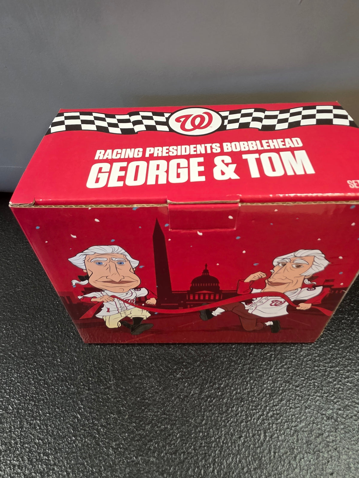 Washington Nationals GEORGE & Tom Racing Presidents Bobblehead 2023 SGA