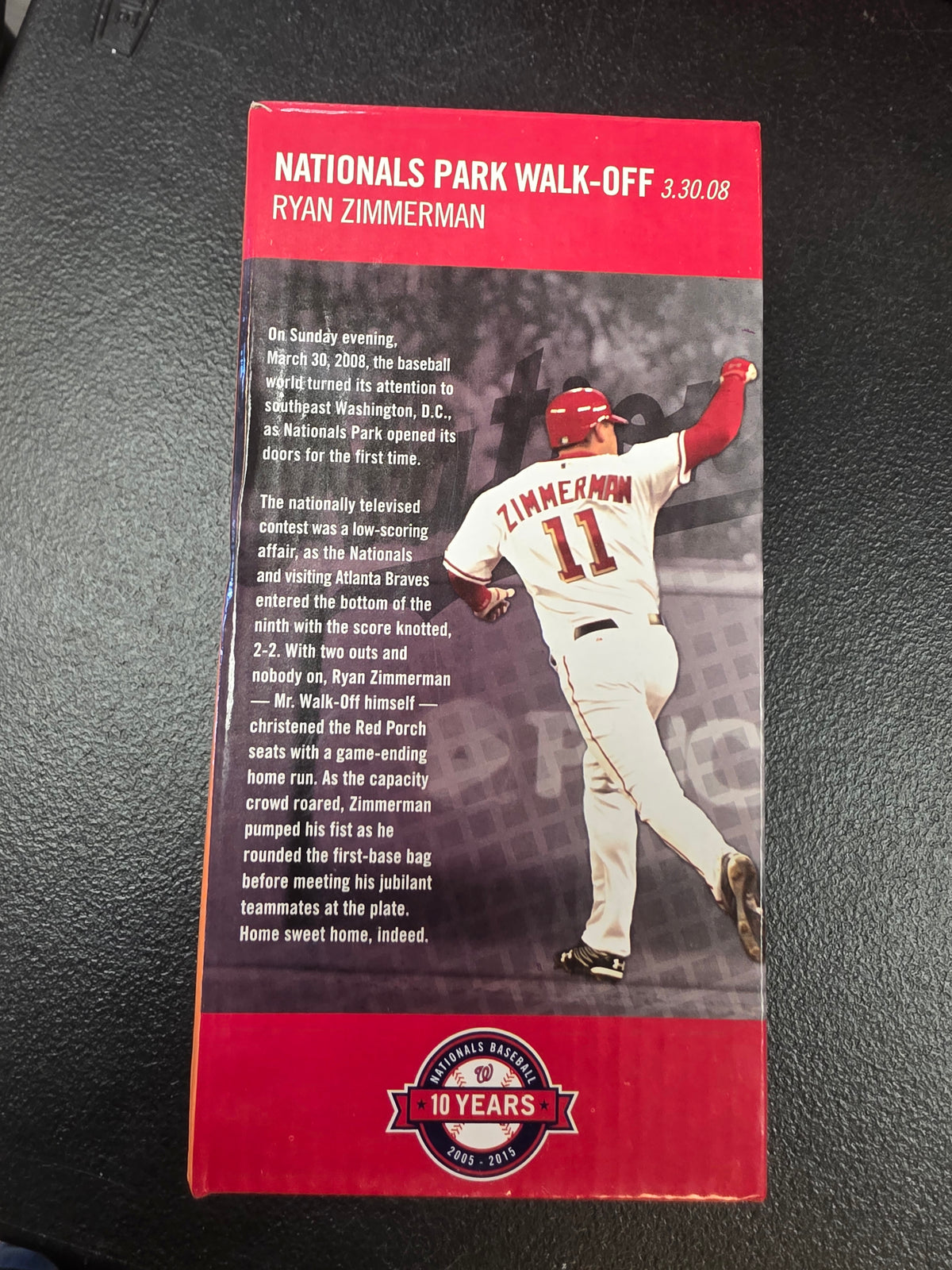 Ryan Zimmerman 2015 Washington Nationals Park "Walk-Off Home Run" Bobblehead SGA