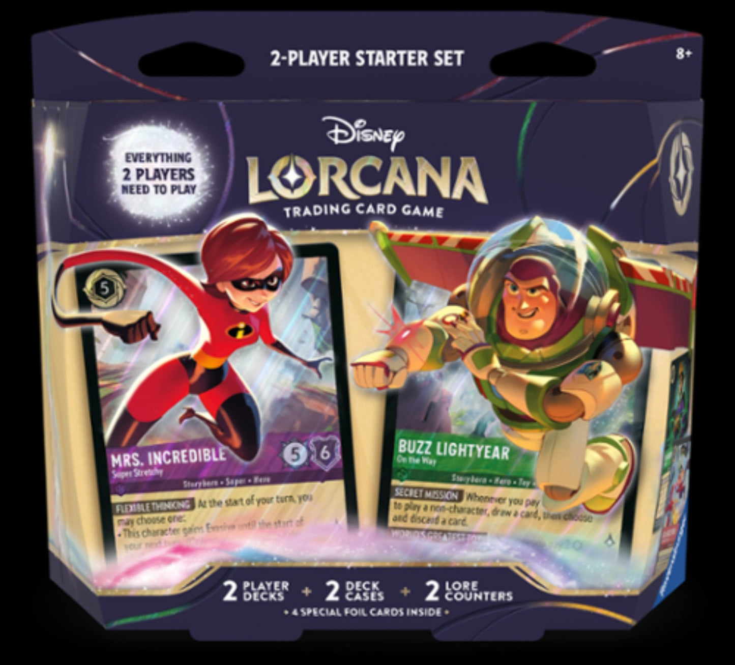 Disney Lorcana Trading Card Game 2-Player Starter Set with Mrs. Incredible and Buzz Lightyear