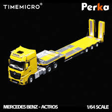 TimeMicro X Perka 1:64 Mercedes BENZ FLATBED TRANSPORTYellow - House of Cars Virginia