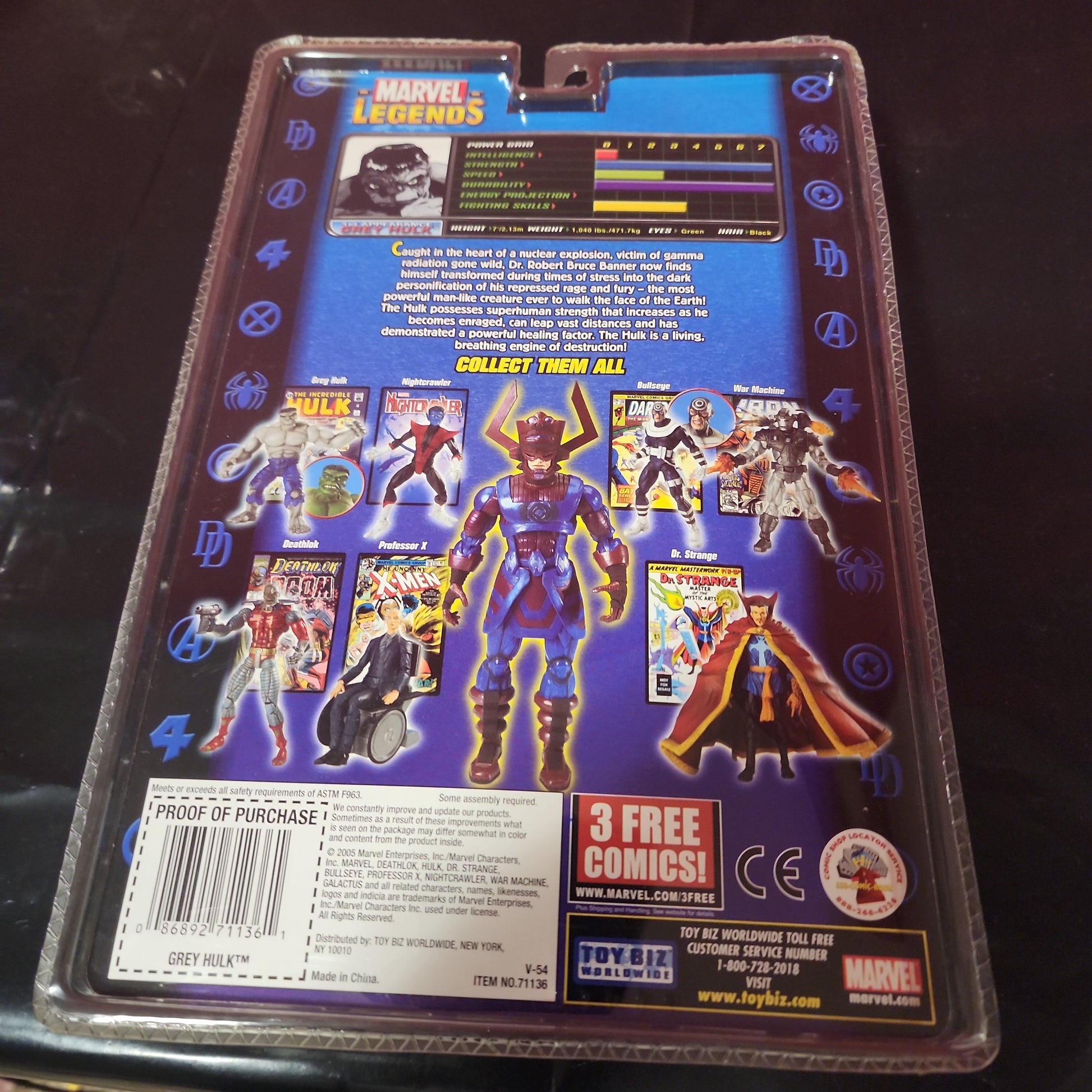 Marvel Legends Galactus Series Grey Hulk Action Figure ToyBiz Sealed New 2005 - House of Cars Virginia