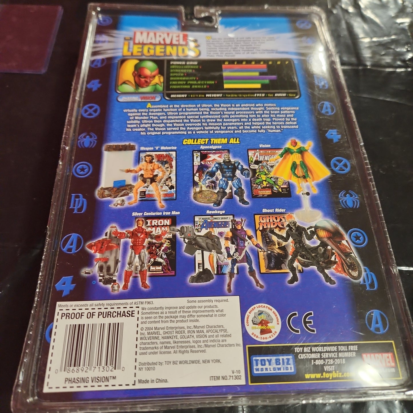 Marvel Legends Series VII 7 Avengers - PHASING VISION (ToyBiz, 2004) NIB - House of Cars Virginia