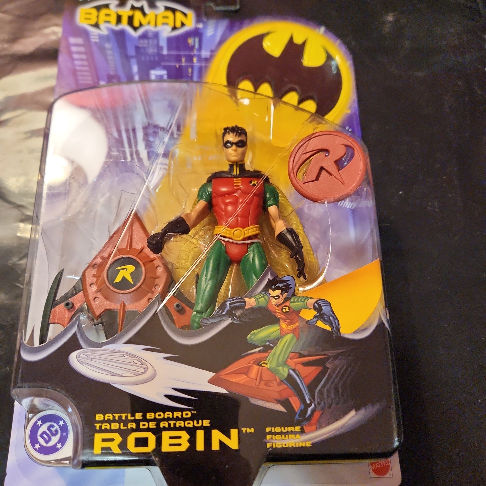 Mattel 2003 DC Batman Battle Board Robin Red Outfit Action Figure NEW - House of Cars Virginia