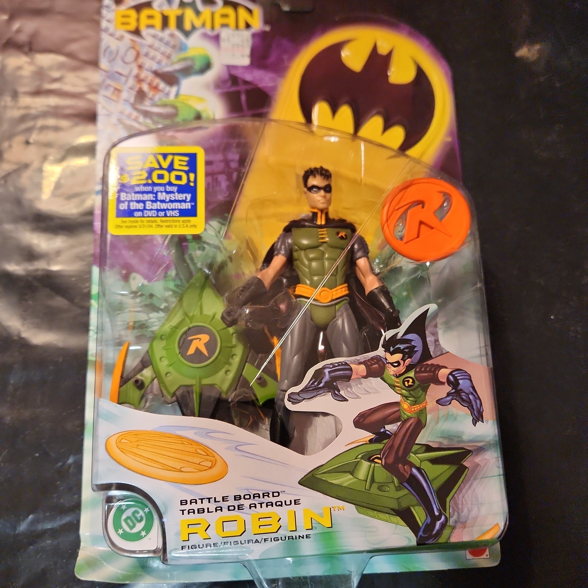 Vintage 2003 Mattel Batman Battle Board Robin Action Figure Sealed New MOC - House of Cars Virginia