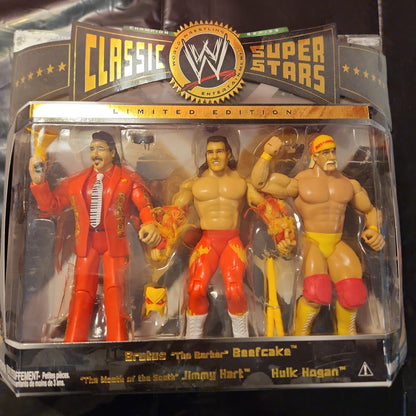 WWE Classic Superstars BRUTUS BEEFCAKE HULK HOGAN JIMMY HART Set 3 Jakks Pacific - House of Cars Virginia