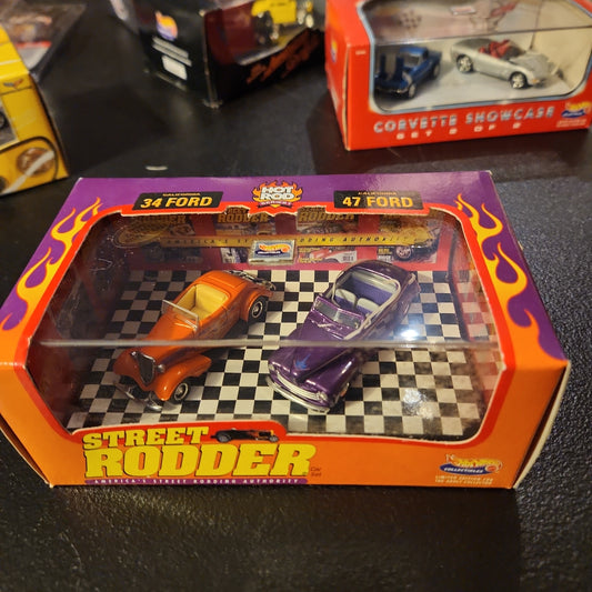 1998 Hot Wheels Collectibles Street Rodder 2 Car Set  ‘34 and ‘47 Ford LE #A1025 - House of Cars Virginia