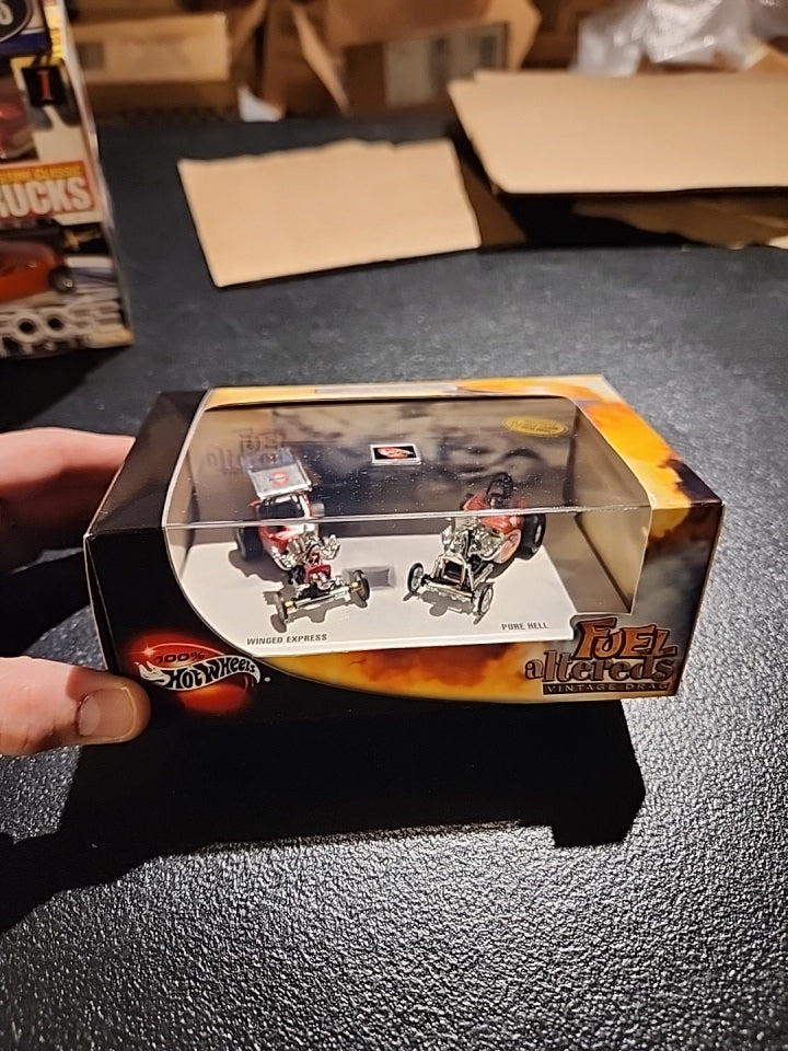NEW (Sealed) Hot Wheels Fuel Altereds Vintage Drag Pure Hell & Winged Express - House of Cars Virginia