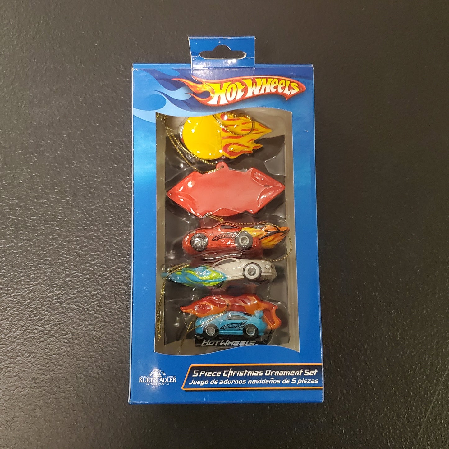 Hot Wheels & Kurt Adler 5 Piece Christmas Ornament Set Resin NOS Vintage - House of Cars Virginia