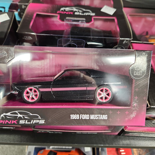 1969 FORD MUSTANG BLACK METALLIC 1/32 DIECAST MODEL CAR BY JADA - House of Cars Virginia