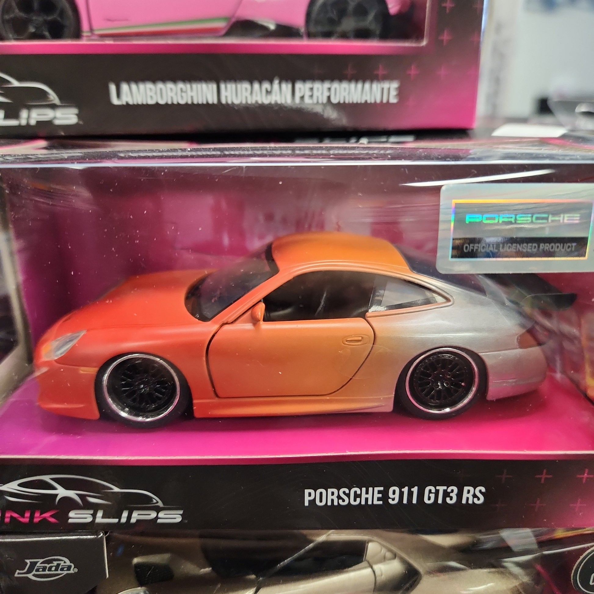 Porsche 911 GT3 RS Matt Orange and Silver Metallic "Pink Slips" Series 1/32 - House of Cars Virginia