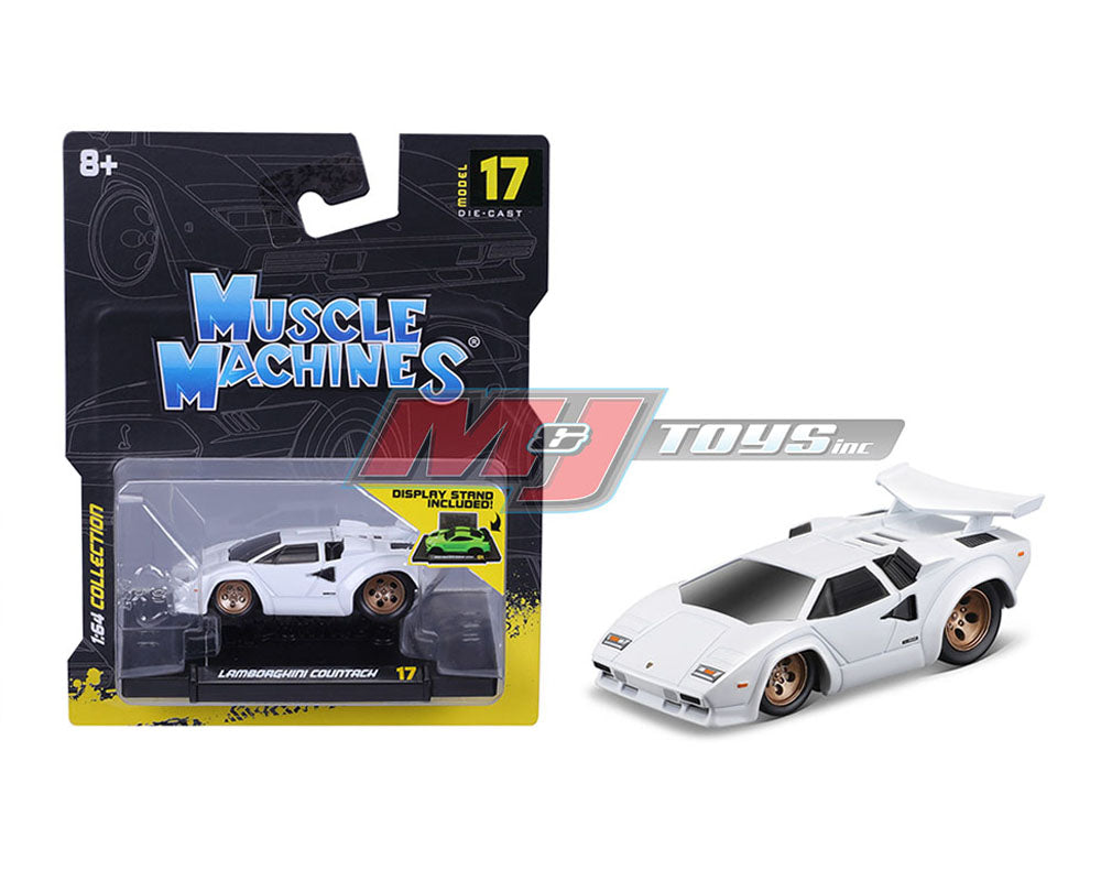 Muscle Machines 1:64 Lamborghini Countach – White – Model 17 - House of Cars Virginia