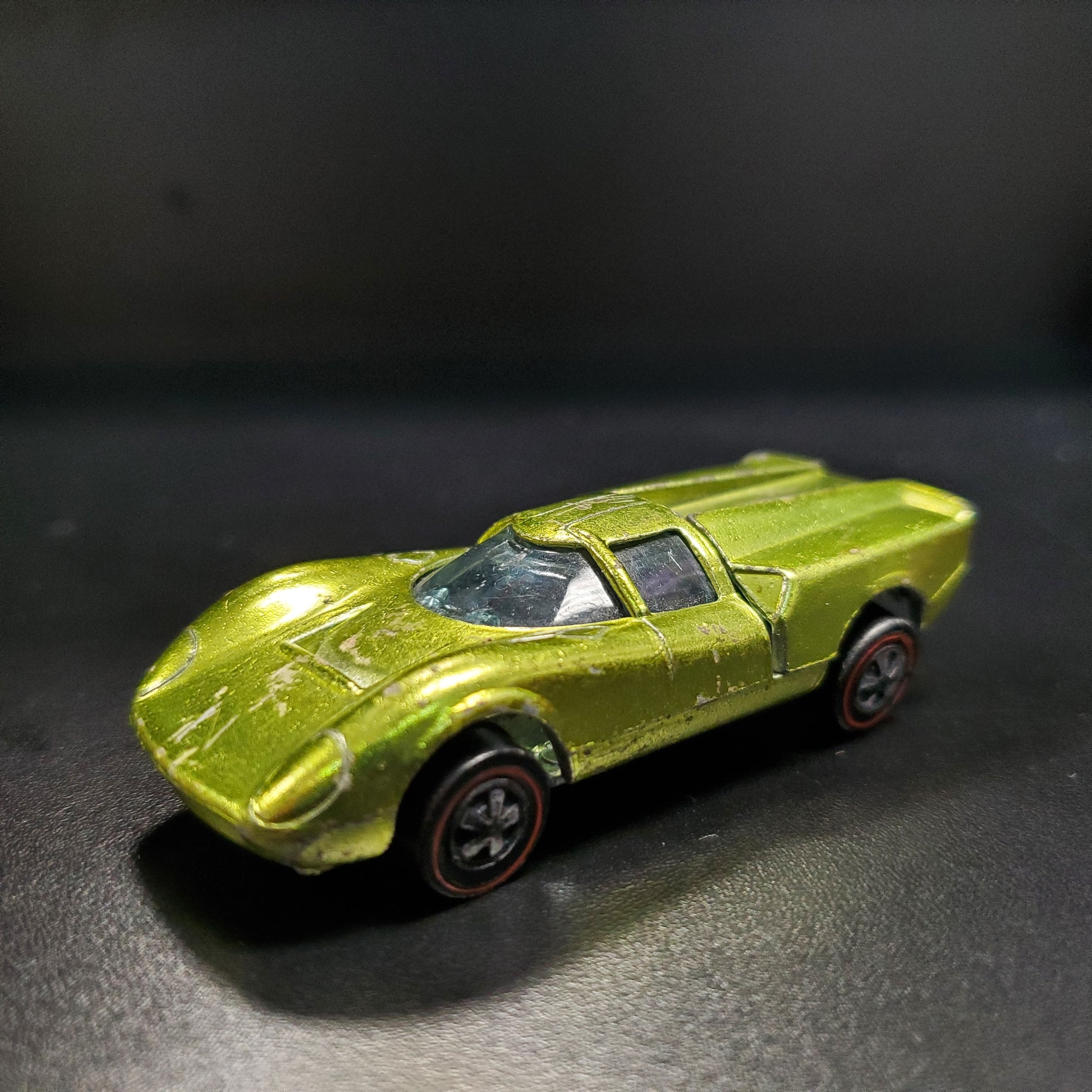 Vintage Hot Wheels Redline 1969 Lola GT70 US Antifreeze Green Made in USA - House of Cars Virginia