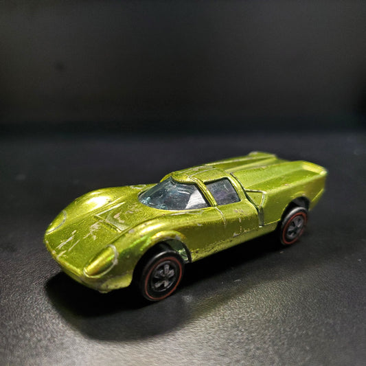Vintage Hot Wheels Redline 1969 Lola GT70 US Antifreeze Green Made in USA - House of Cars Virginia