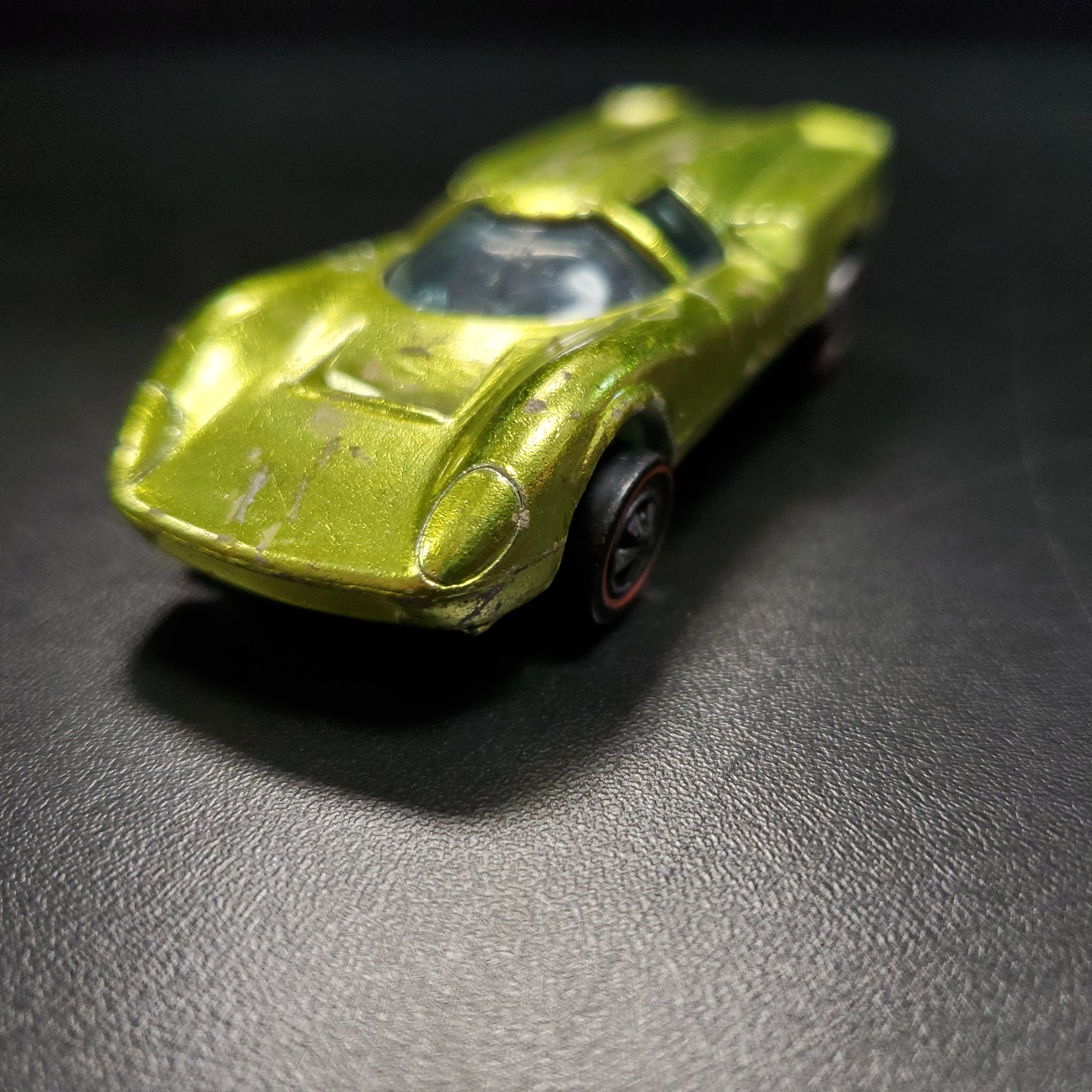 Vintage Hot Wheels Redline 1969 Lola GT70 US Antifreeze Green Made in USA - House of Cars Virginia