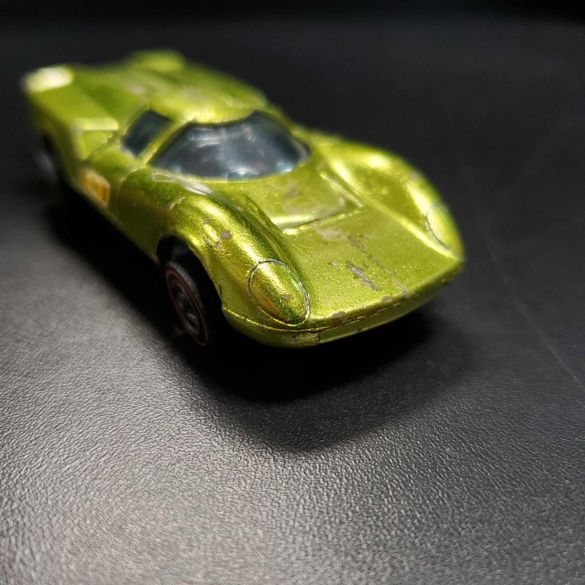 Vintage Hot Wheels Redline 1969 Lola GT70 US Antifreeze Green Made in USA - House of Cars Virginia