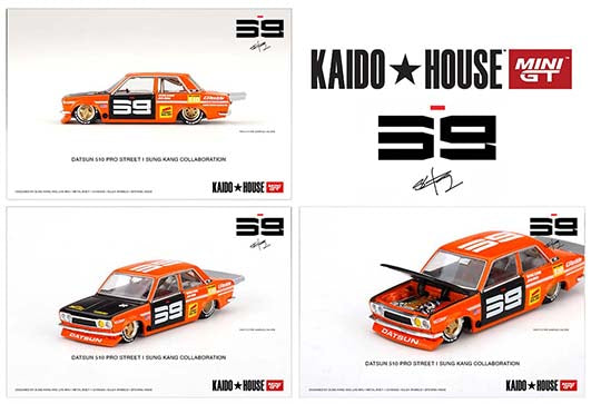 Mini GT 1:64 Kaido House Datsun 510 Pro Street SK510 Orange - House of Cars Virginia
