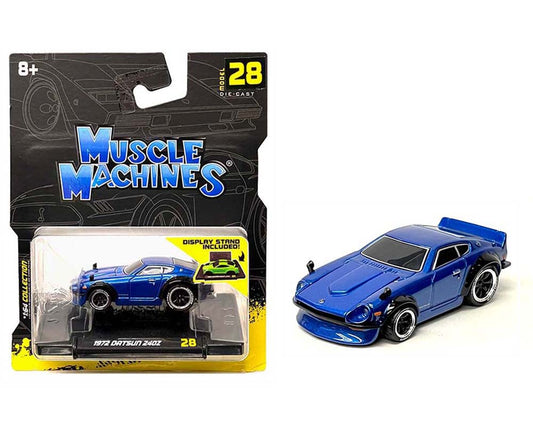 Muscle Machines 1:64 1972 Datsun 240Z Blue - House of Cars Virginia