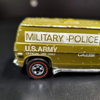 Vintage Hot Wheels Redline 1974 US Army MP Military Police Super Van Green - House of Cars Virginia