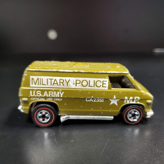 Vintage Hot Wheels Redline 1974 US Army MP Military Police Super Van Green - House of Cars Virginia