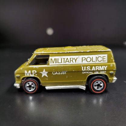 Vintage Hot Wheels Redline 1974 US Army MP Military Police Super Van Green - House of Cars Virginia