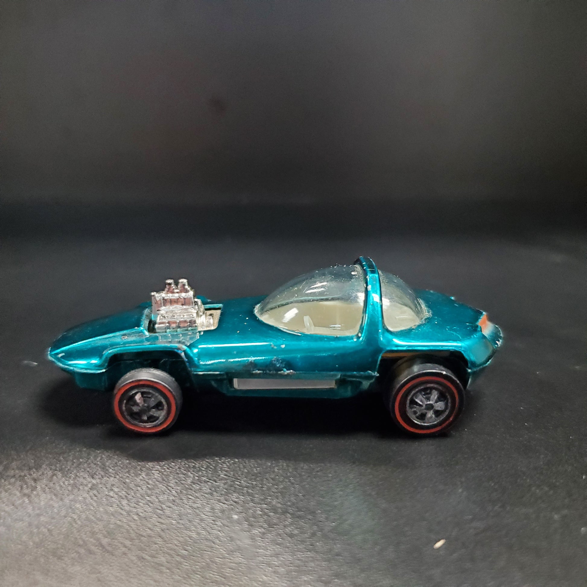 Vintage Hot Wheels Redline Silhouette 1968 Aqua Blue/Green US White Int. - House of Cars Virginia