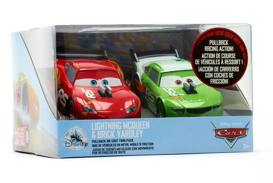 Disney Parks Pixar Cars Lightning McQueen & Brick Yardley Pullback Car - House of Cars Virginia