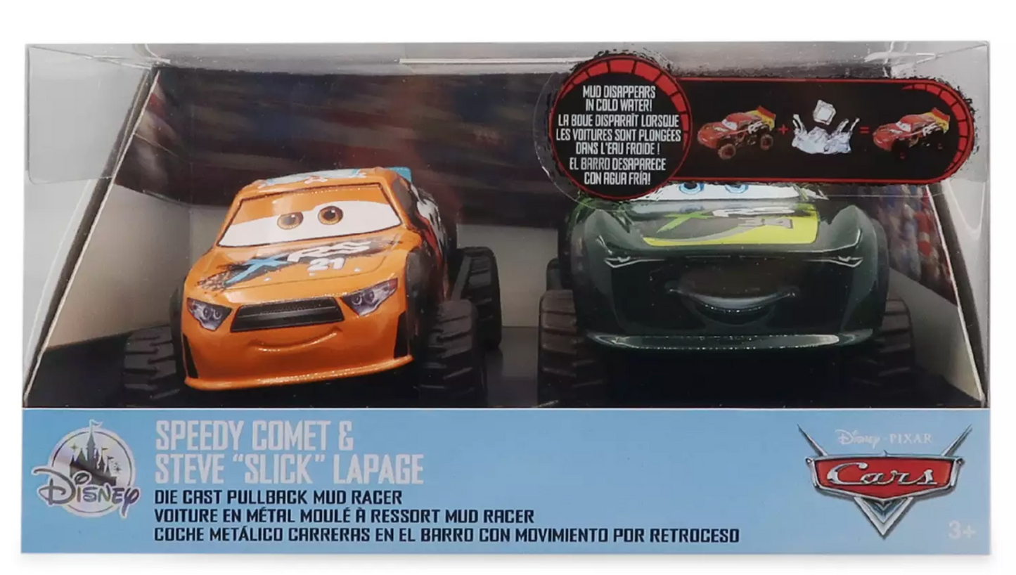 Disney Parks Pixar Cars Speedy Comet & Steve Slick Lapage Pullback Car - House of Cars Virginia