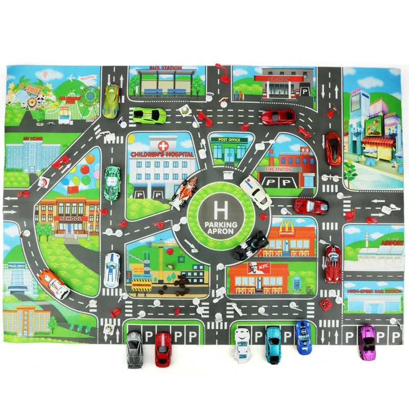 Road Mat Children Traffic Car Map Boy Girls Educational Toy Road Carpet Playmat - House of Cars Virginia