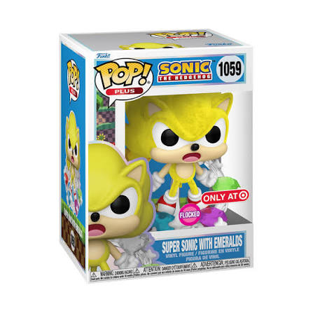 Funko POP! Plus: Sonic The Hedgehog - Super Sonic with Emeralds Flocked #1059