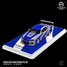 Time Micro 1:64 SKYLINE R34 Blue silver Ordinary Diecast Model CarTime - House of Cars Virginia