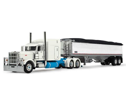 Peterbilt Model 389 with 63" Mid-Roof Sleeper and 43' Wilson Pacesetter High Sided Grain Trailer - Capitola Trucking