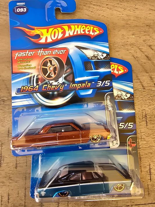 Hot Wheels FASTER THAN EVER FTE - 1964 CHEVY IMPALA - 2005 Pin Hedz #093 3 and 5 of 5 - House of Cars Virginia