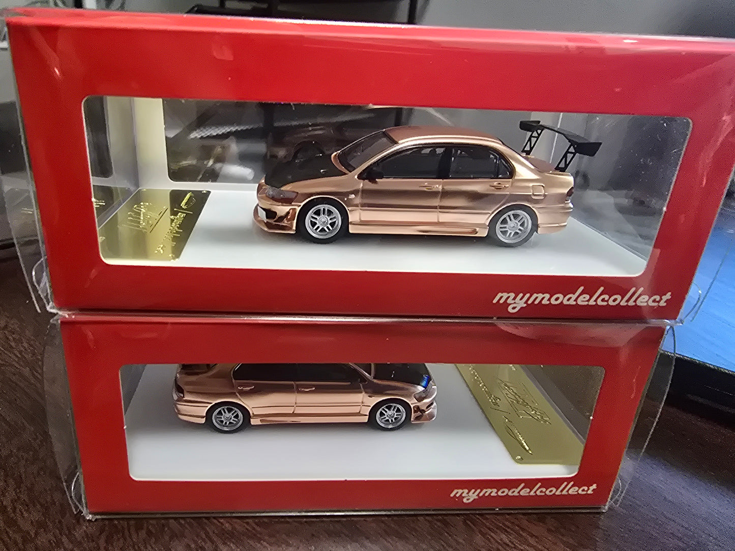 MITSUBISHI LANCER EVO VII CHROME COPPER 1/64 DIECAST CAR BY MY MODEL COLLECT - House of Cars Virginia