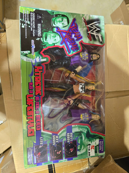 WWF Jakks Team Xtreme Lita & The Hardy Boyz Jeff & Matt Hardy Action Figures WWE as is - House of Cars Virginia