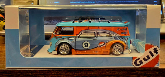 Liberty Volkswagen T1 Gulf Livery + Mini gulf oil can International Diecast