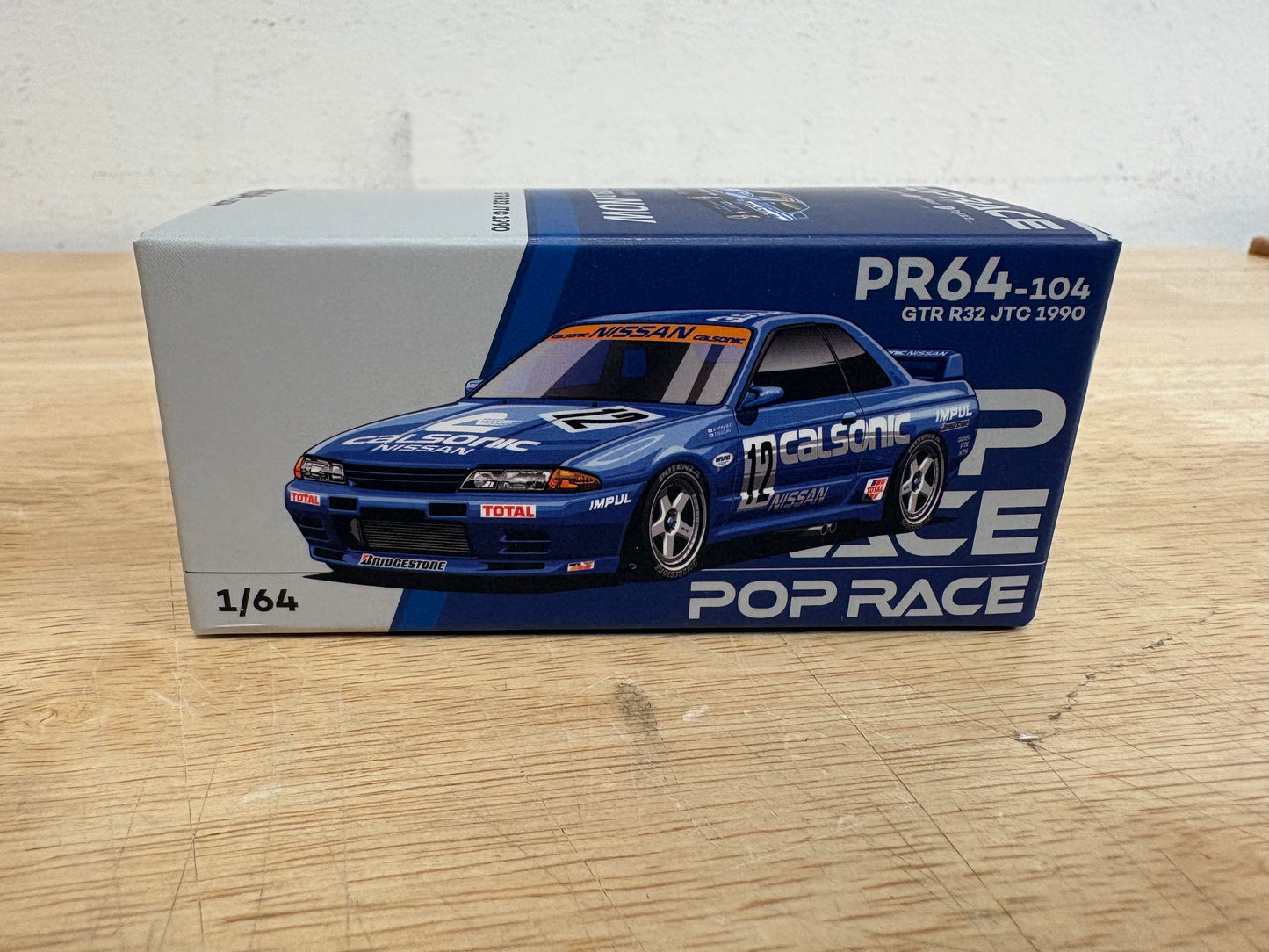 Pop Race 1/64 Calsonic Nissan Skyline GTR (R32) "JTC 1990"