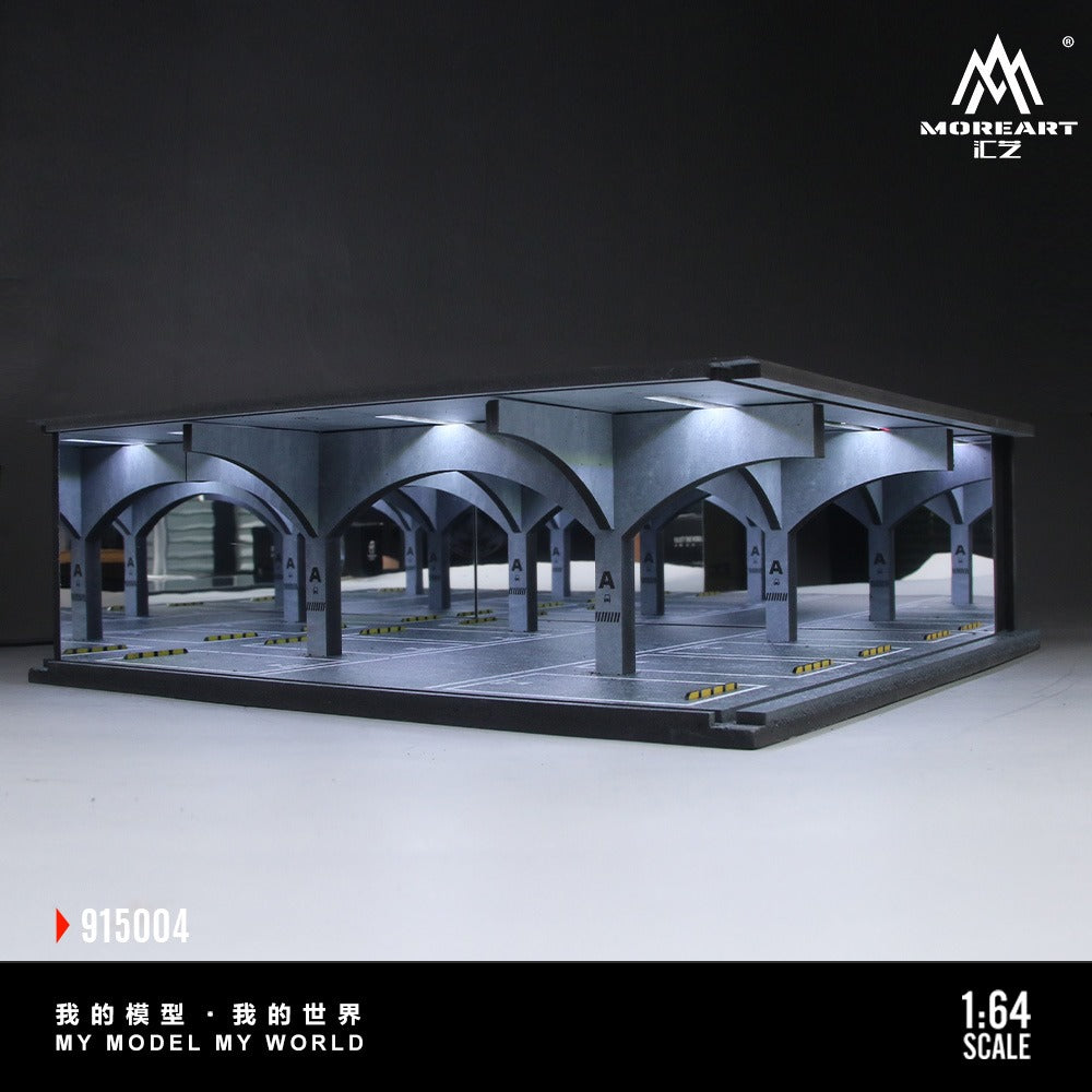 (Pre-Order) MoreArt 1:64 Underground Parking Garage Scene Model - House of Cars Virginia